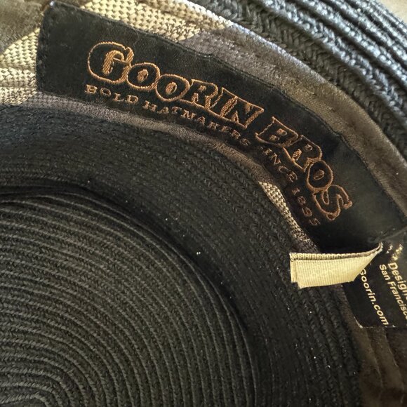 Goorin Bros Sz XL Fedora Cap Hat Banded Black Derby Dapper Retro Paper Clean 22" - Picture 15 of 16